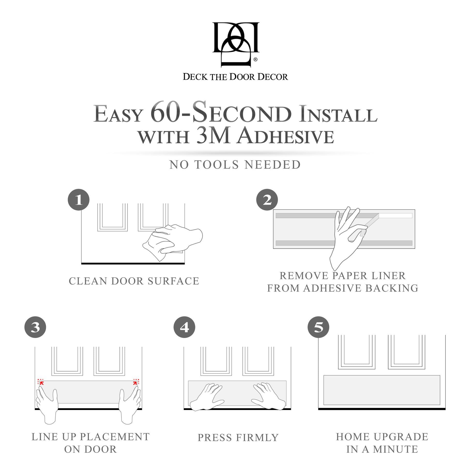 Deck the Door Decor How to install adhesive mount