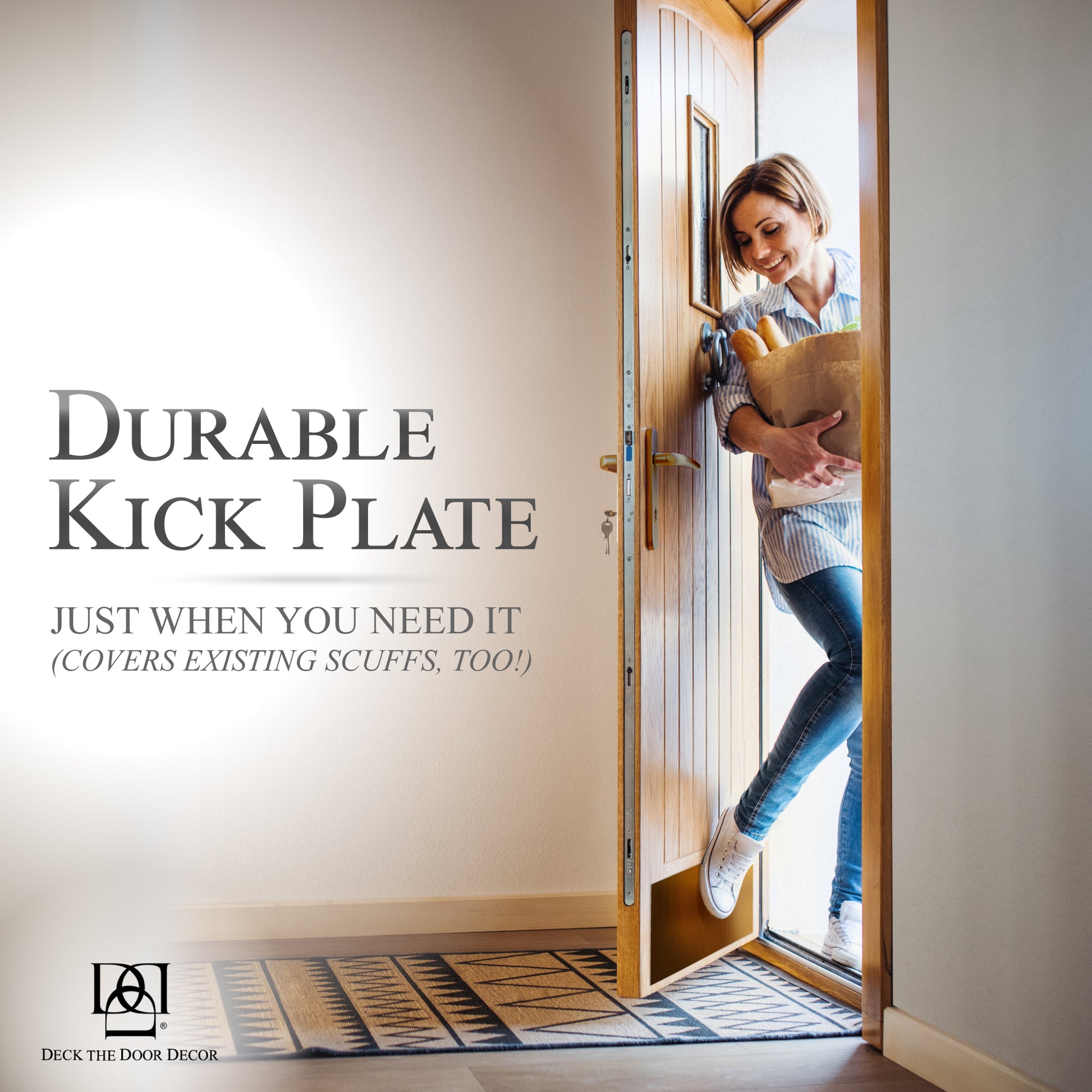 Traditional Door Kick Plate in oil rubbed bronze lifestyle