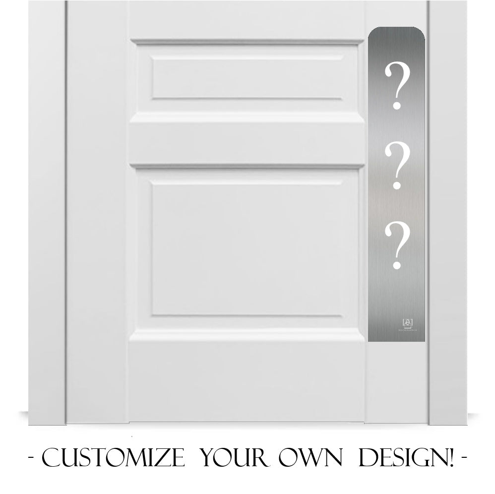 Custom Engraved Dog Scratch Protection Plate in satin nickel