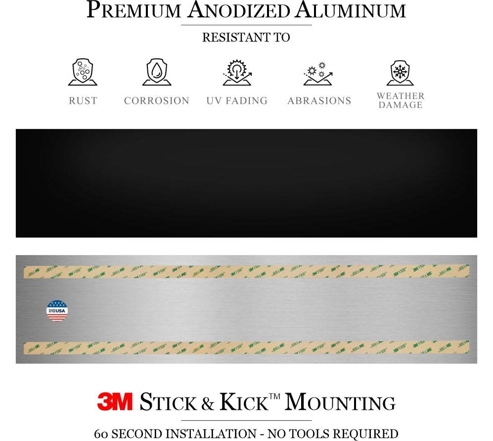 Traditional Door Kick Plate in Satin Black Adhesive Mount