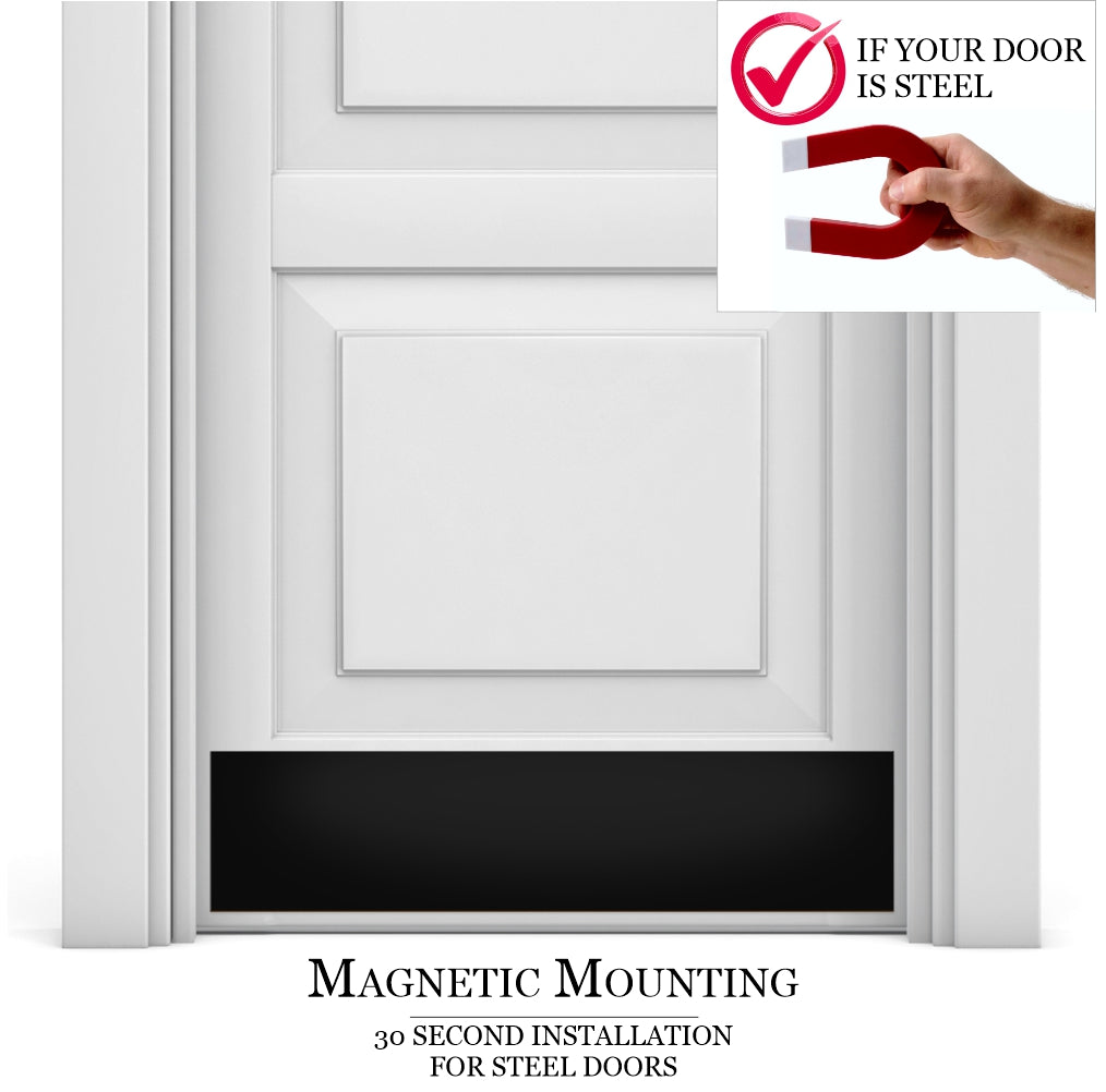 Traditional Door Kick Plate in Satin Black Magnetic Mount