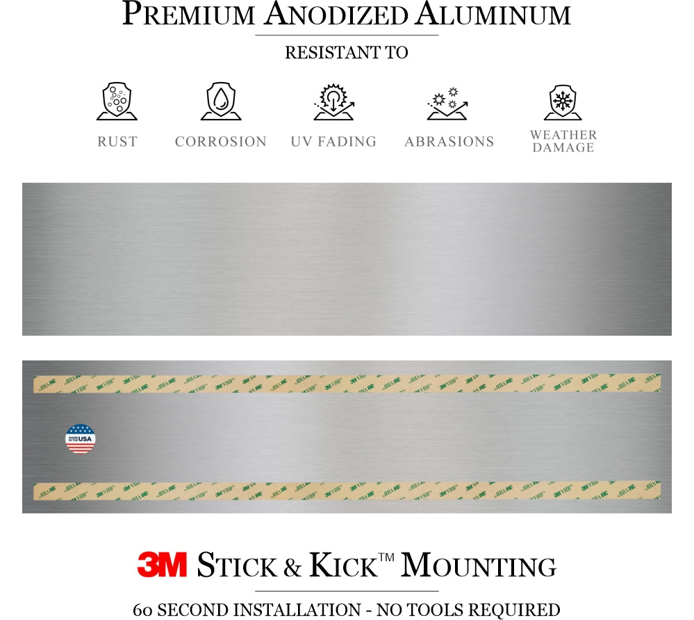 Traditional Door Kick Plate in Satin Nickel Adhesive Mount