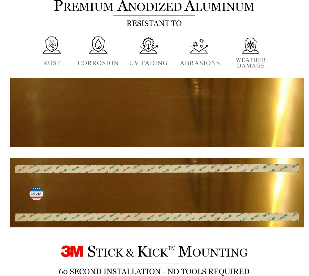 Traditional Door Kick Plate in Shiny Brass Adhesive Mount