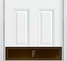 Load image into Gallery viewer, Door Kick Plate - Engraved - &quot;Utilitarian&quot; Monogram - Multiple Finish &amp; Size Options - Customizable
