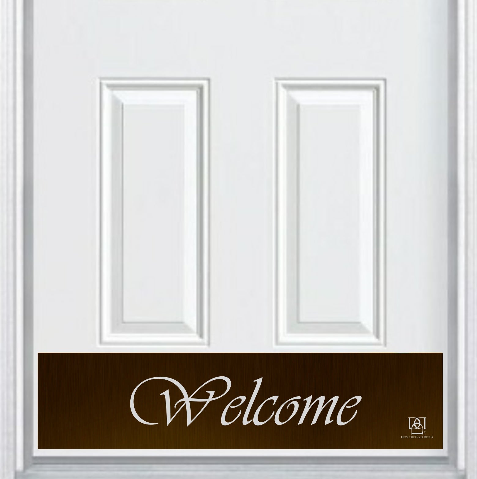 Door Kick Plate Script Engraved Design Deck the Door Decor