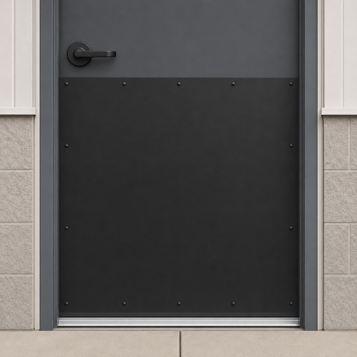 Satin Black Door Armor Plate by Deck the Door Decor