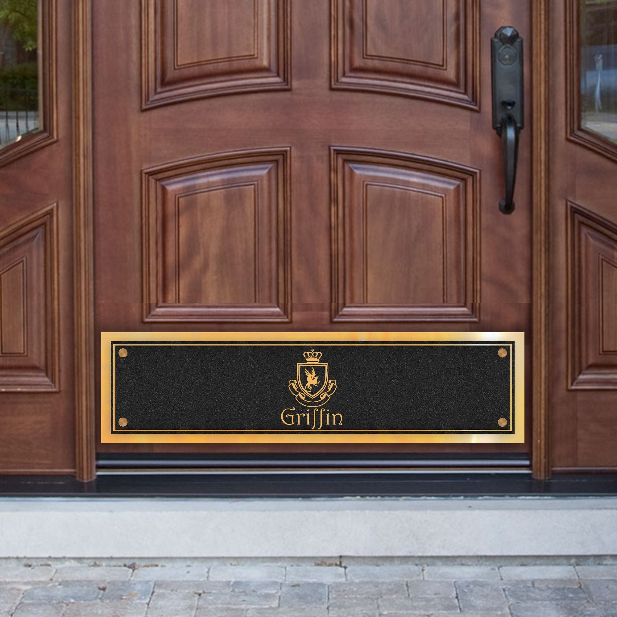 Solid Brass Monument Door Kick Plate by Deck the Door Decor