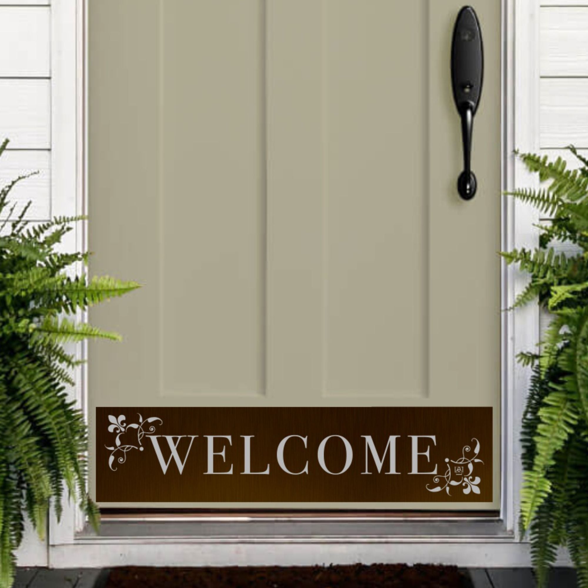 Welcome & Home Engraved Door Kick Plates – Decorative Entryway Designs