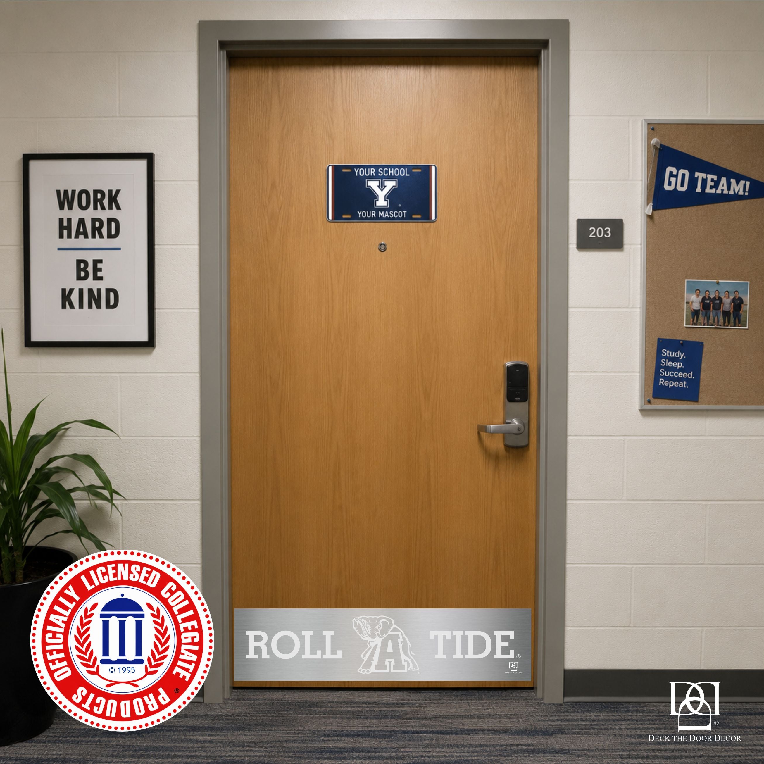 Alabama Crimson Tide Roll Tide Engraved Door Kick Plate – Officially Licensed Collegiate Door Decor