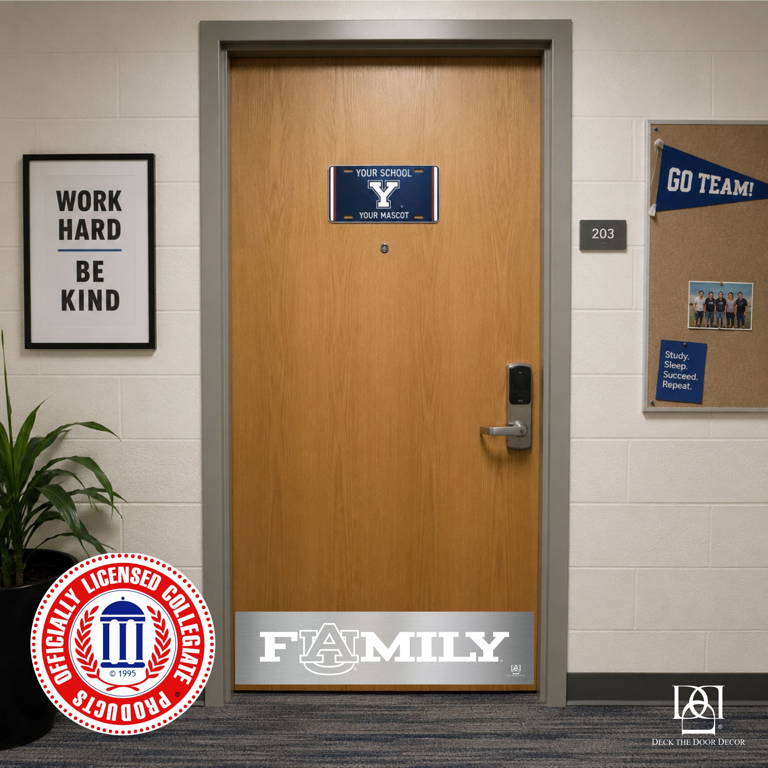 Auburn Family Engraved Door Kick Plate – Officially Licensed Auburn University Door Decor