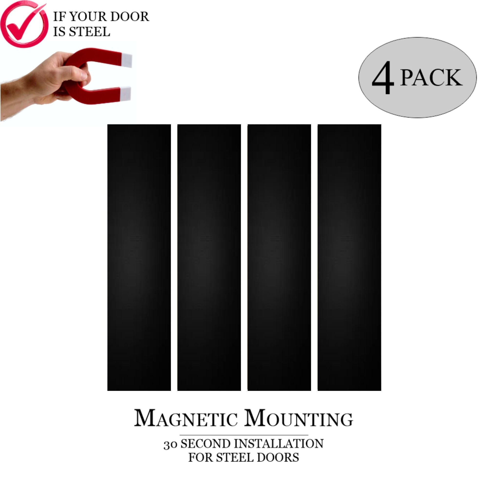 Traditional Door Push Plates — Kwik Plates™ Adhesive, Screw & Magnetic Mount Options