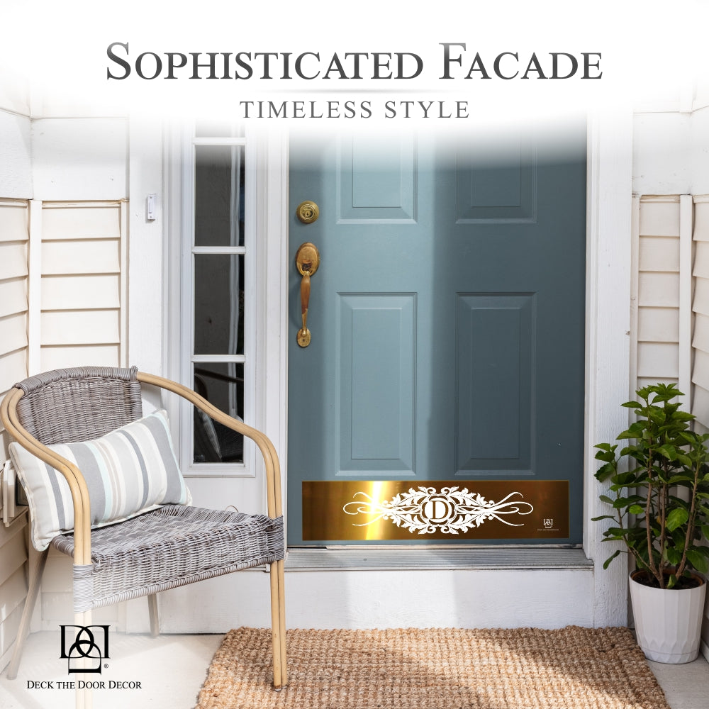 Acanthus Monogram Engraved Door Kick Plate — Personalized Elegant Protection