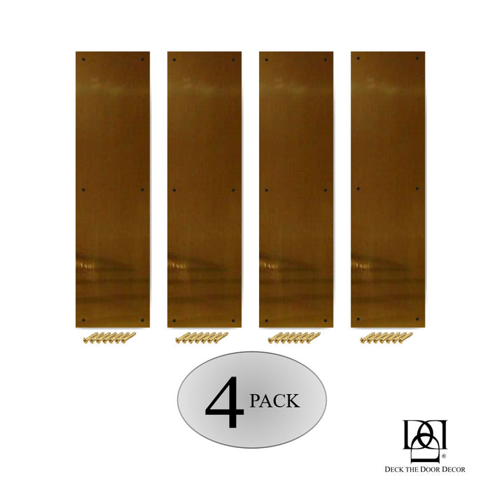 Door Push Plates - Anodized Aluminum - Multiple Finish & Size Options