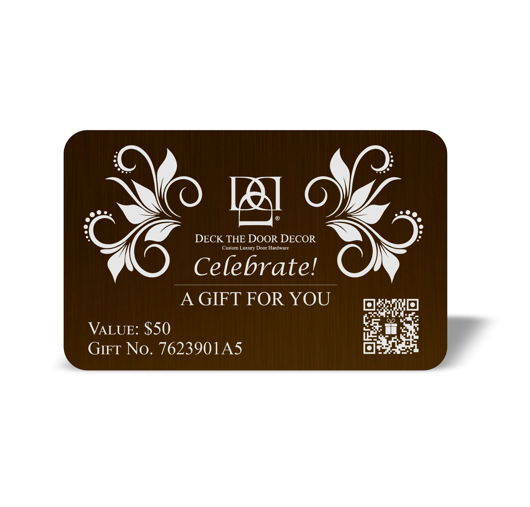 Luxury Engraved Gift Plaque – Anodized Aluminum, Multiple Designs & Values
