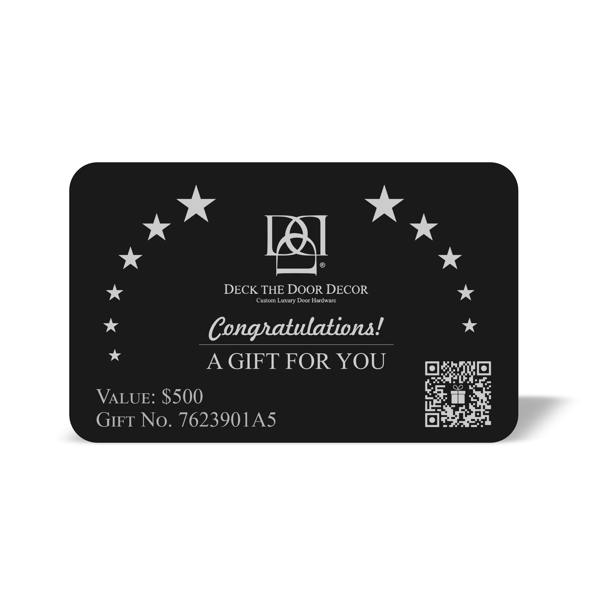 Luxury Engraved Gift Plaque – Anodized Aluminum, Multiple Designs & Values