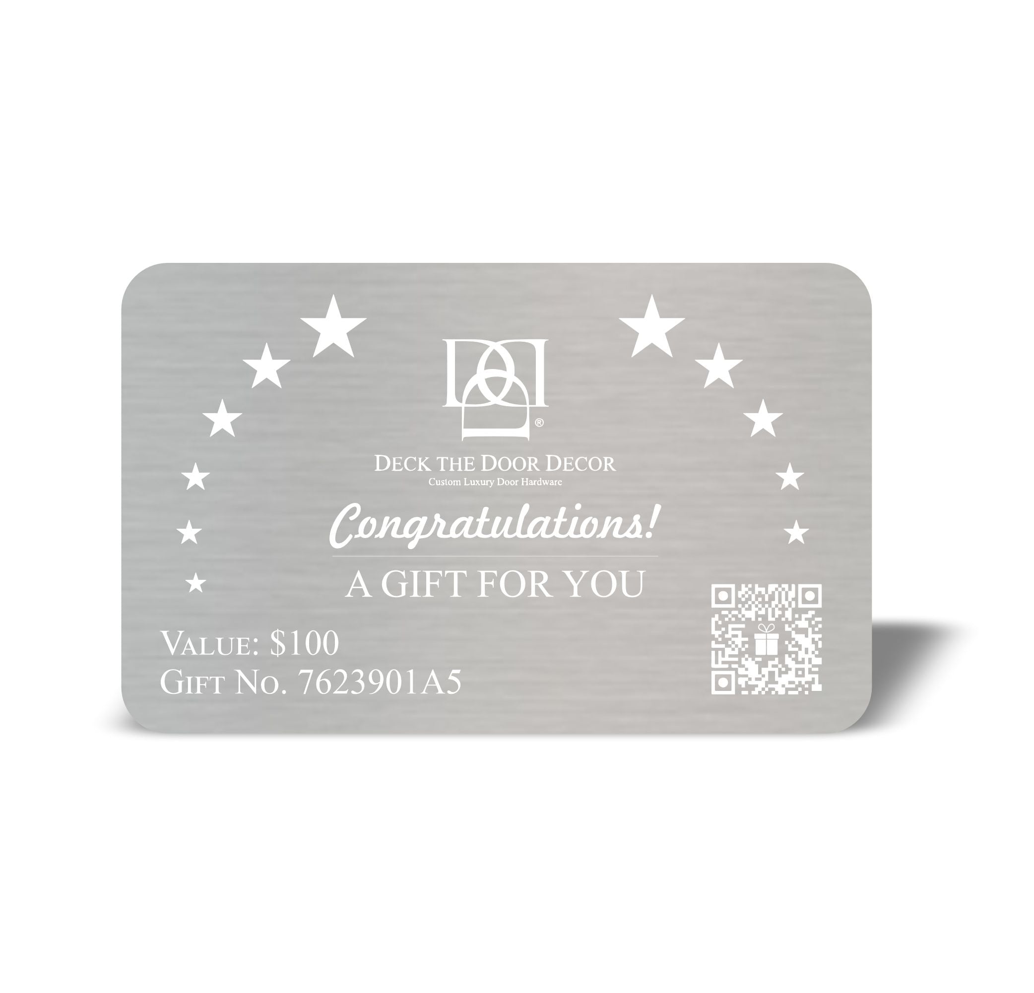 Luxury Engraved Gift Plaque – Anodized Aluminum, Multiple Designs & Values