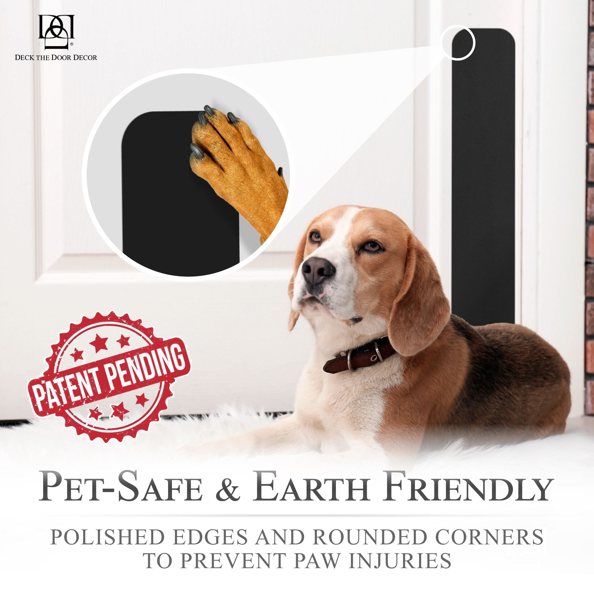 Satin Black Dog Scratch Plate Patented Pet Safe Edges Product Photo
