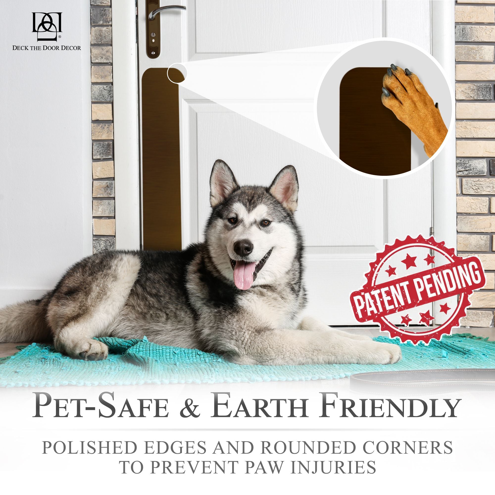 Oil Rubbed Bronze Dog Scratch Plate Patented Pet Safe Edges Product Photo