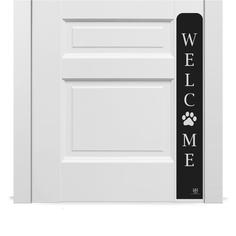 Dog Scratch Door Protection Plate Paw Print Engraved Design Deck the Door Decor