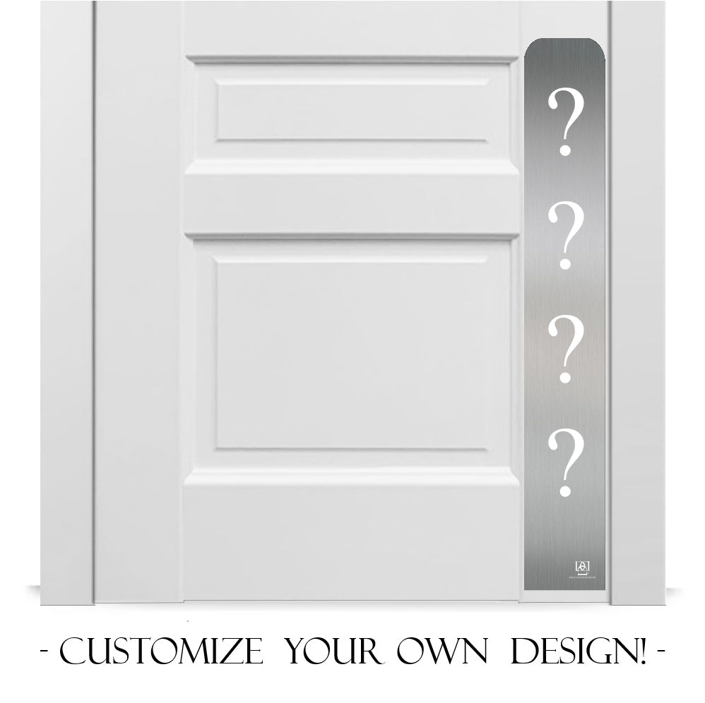 Custom Engraved Dog Scratch Protection Plate in satin nickel