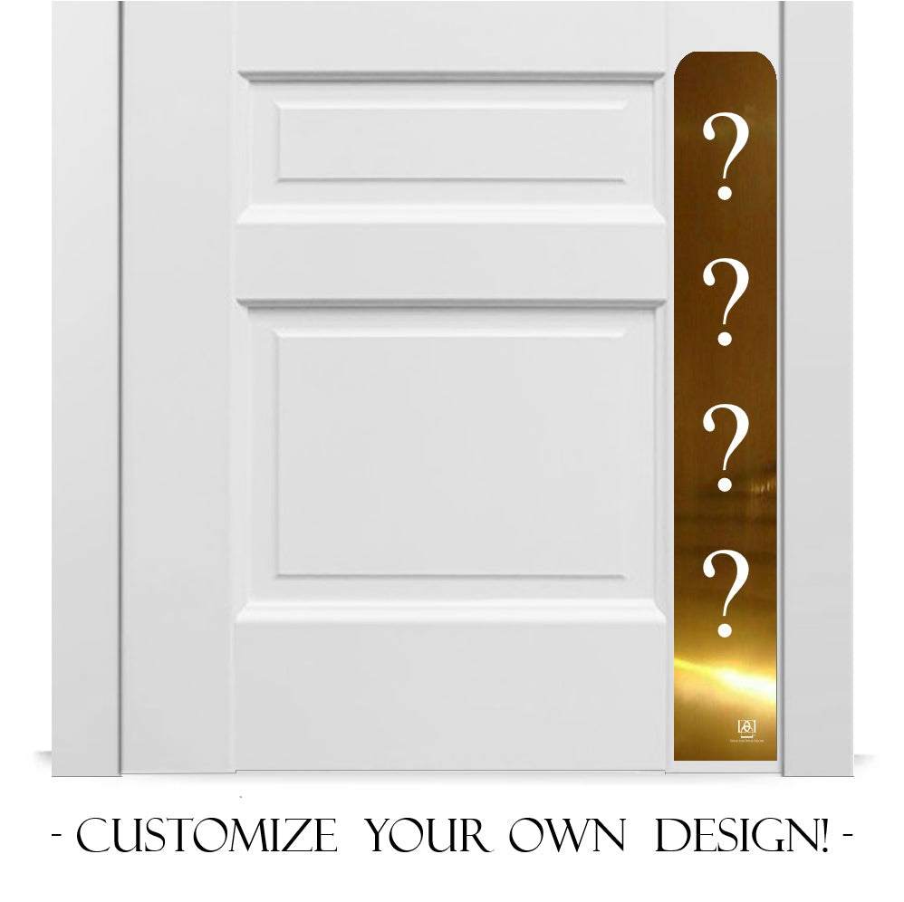 Custom Engraved Dog Scratch Protection Plate in shiny brass