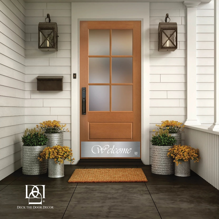 Script Welcome Engraved Door Kick Plate - Elegant Entrance Protection