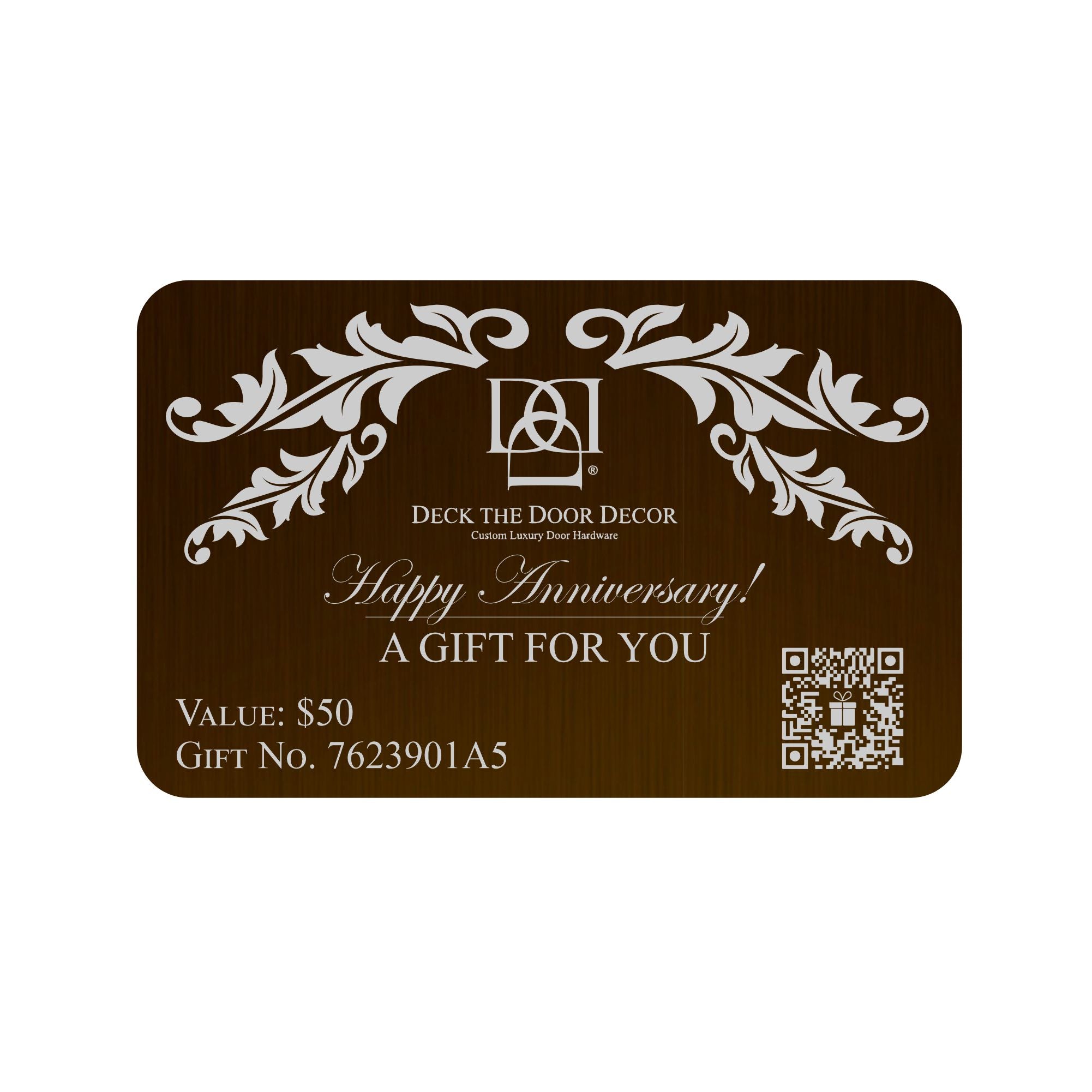 Luxury Engraved Gift Plaque – Anodized Aluminum, Multiple Designs & Values