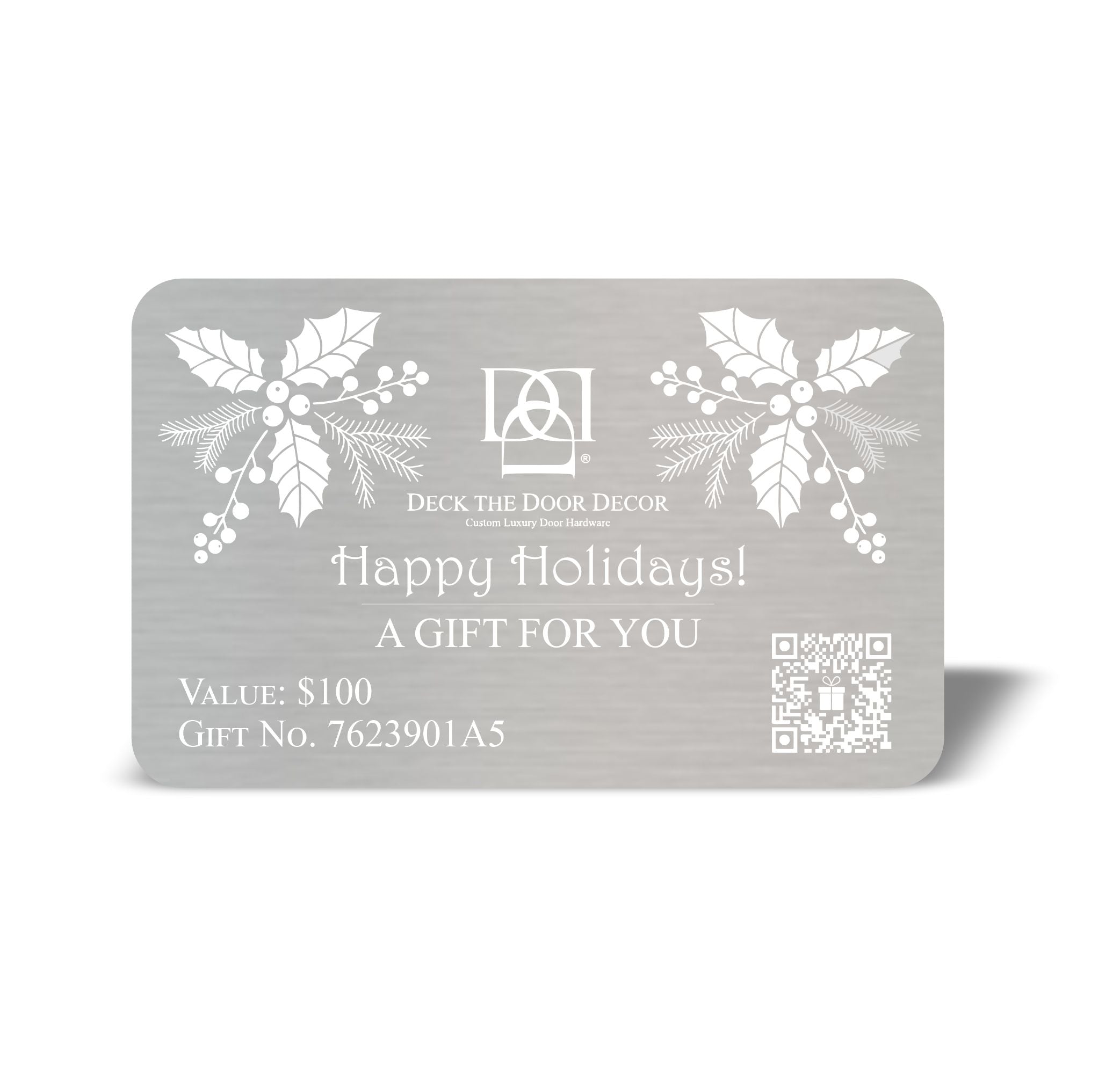 Luxury Engraved Gift Plaque – Anodized Aluminum, Multiple Designs & Values