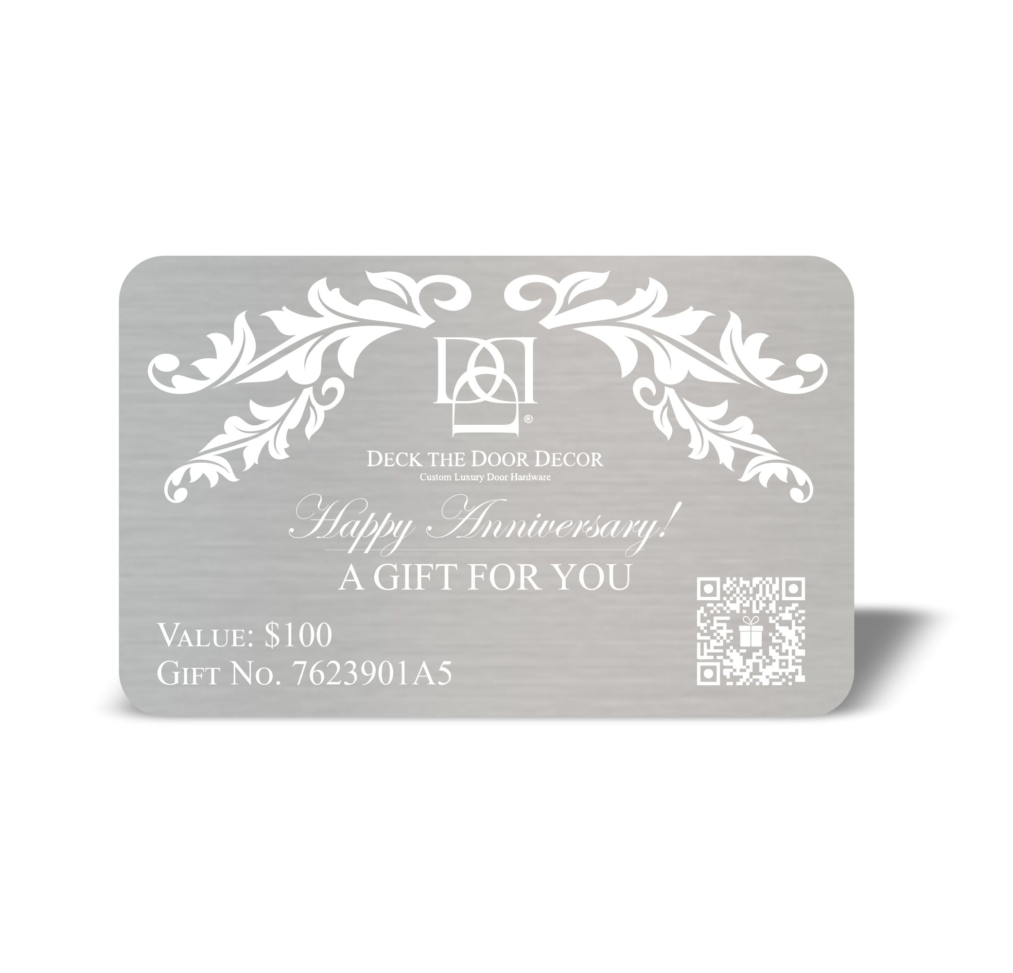 Luxury Engraved Gift Plaque – Anodized Aluminum, Multiple Designs & Values