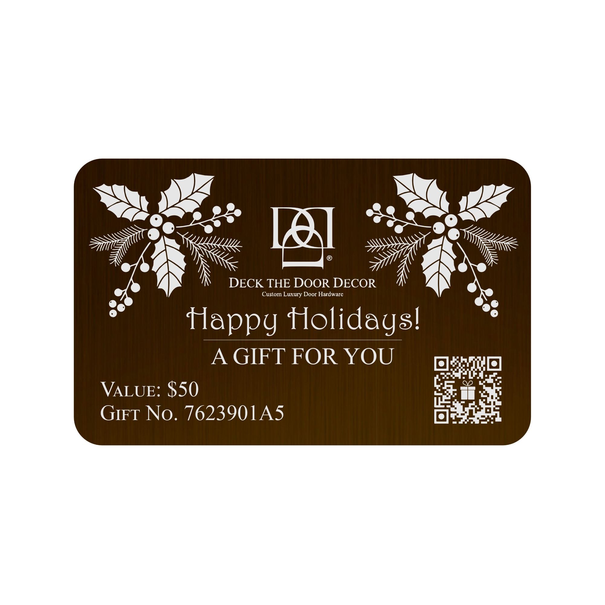 Luxury Engraved Gift Plaque – Anodized Aluminum, Multiple Designs & Values