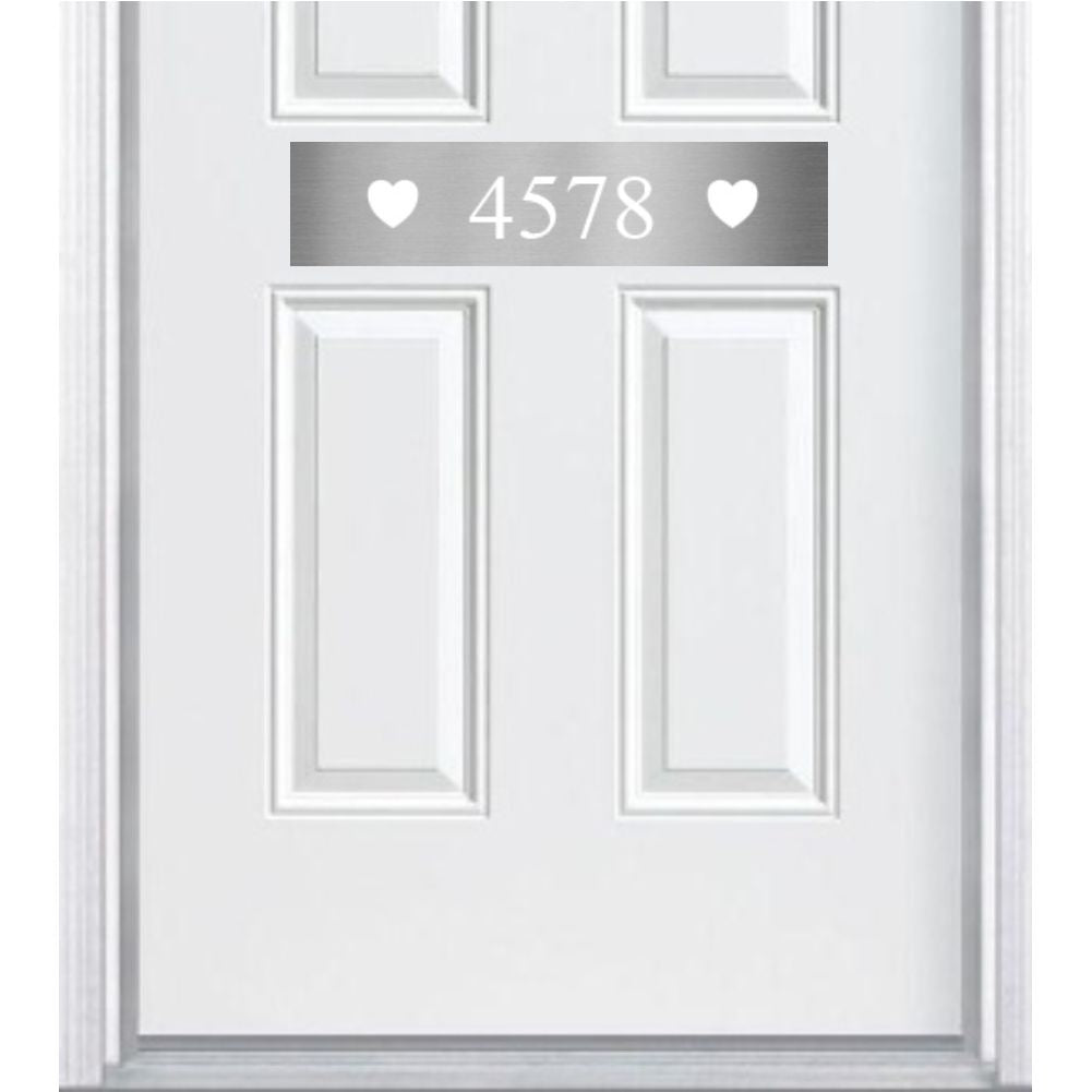 Home is Where the Heart Is Address Door Accent Plate - Custom Engraved Sign - Anodized Aluminum