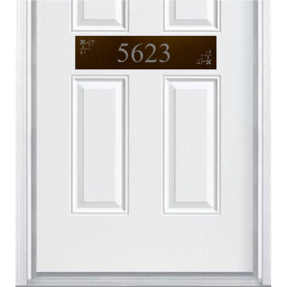 Johnson's Welcome Address Door Accent Plate - Custom Engraved Home Number Sign - Anodized Aluminum