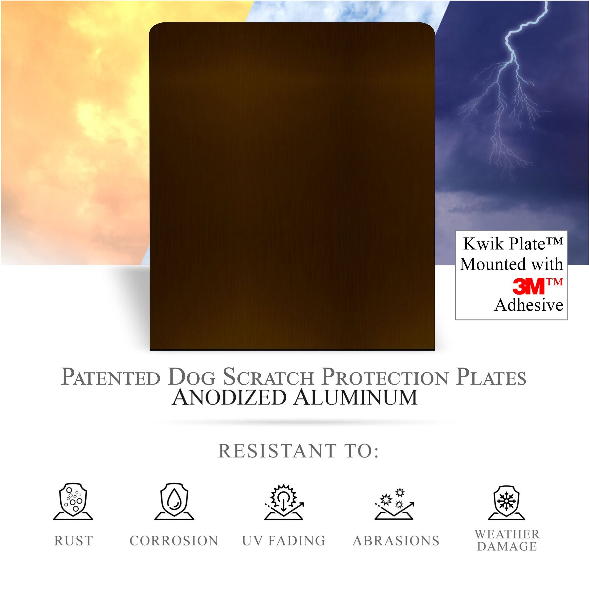 Oil Rubbed Bronze Large Breed Dog Scratch Protection Plate Product Benefits Photo