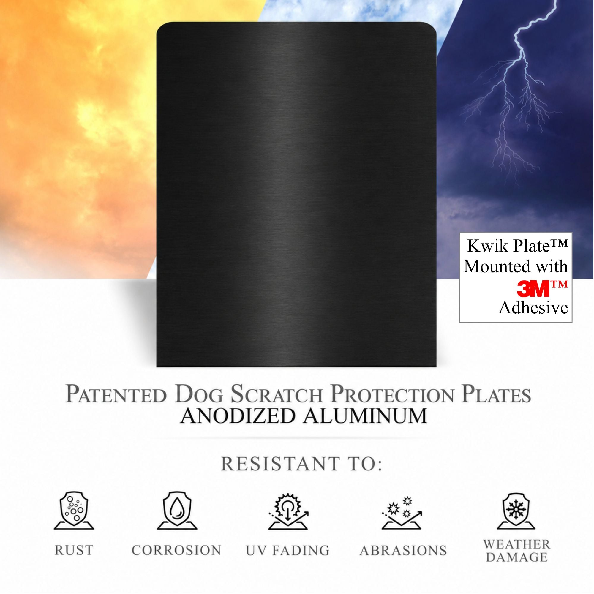 Satin Black Large Breed Dog Scratch Protection Plate Aluminum Benefits