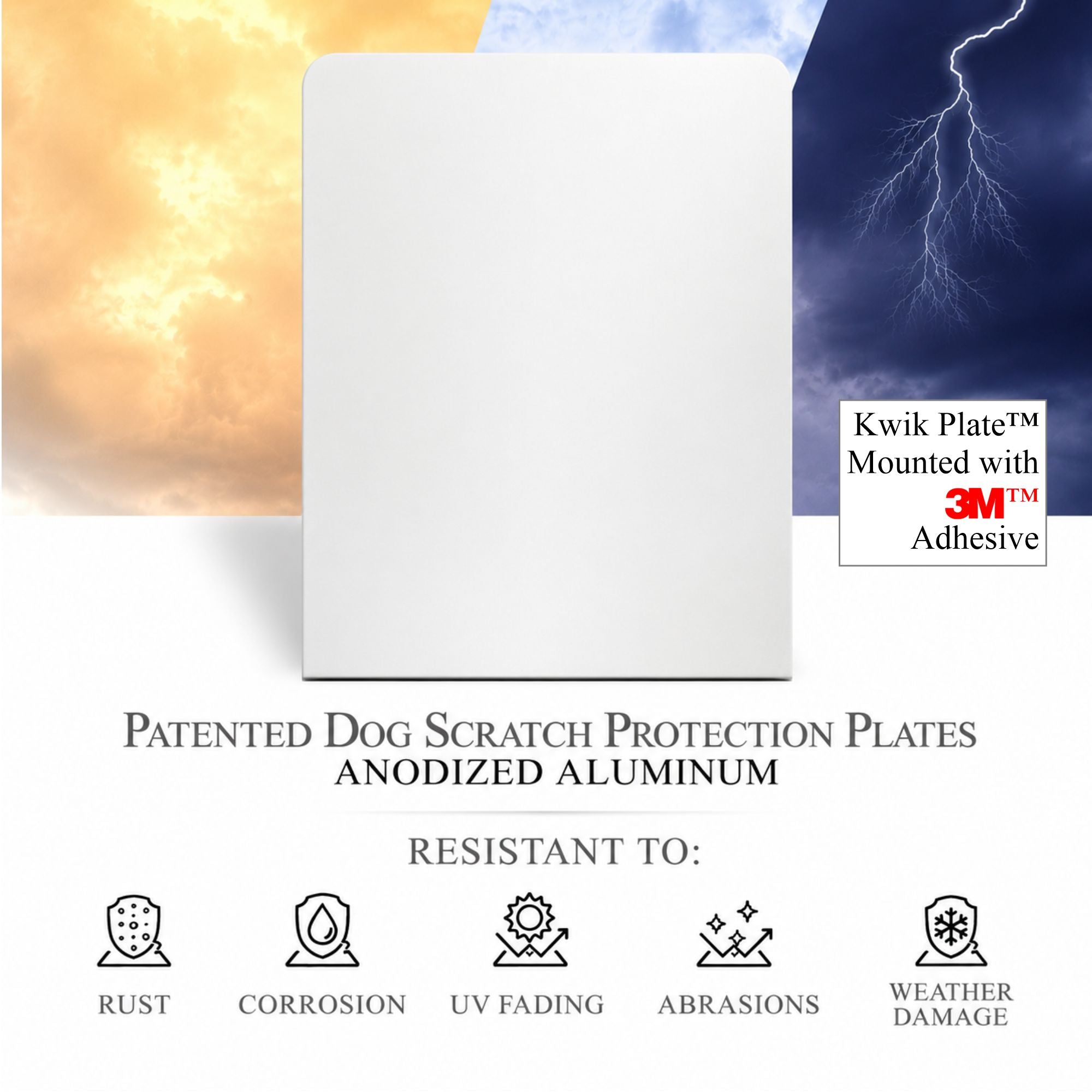 Minimalist White Large Breed Dog Scratch Protection Plate 3Mi Adhesive  Aluminum Benefits