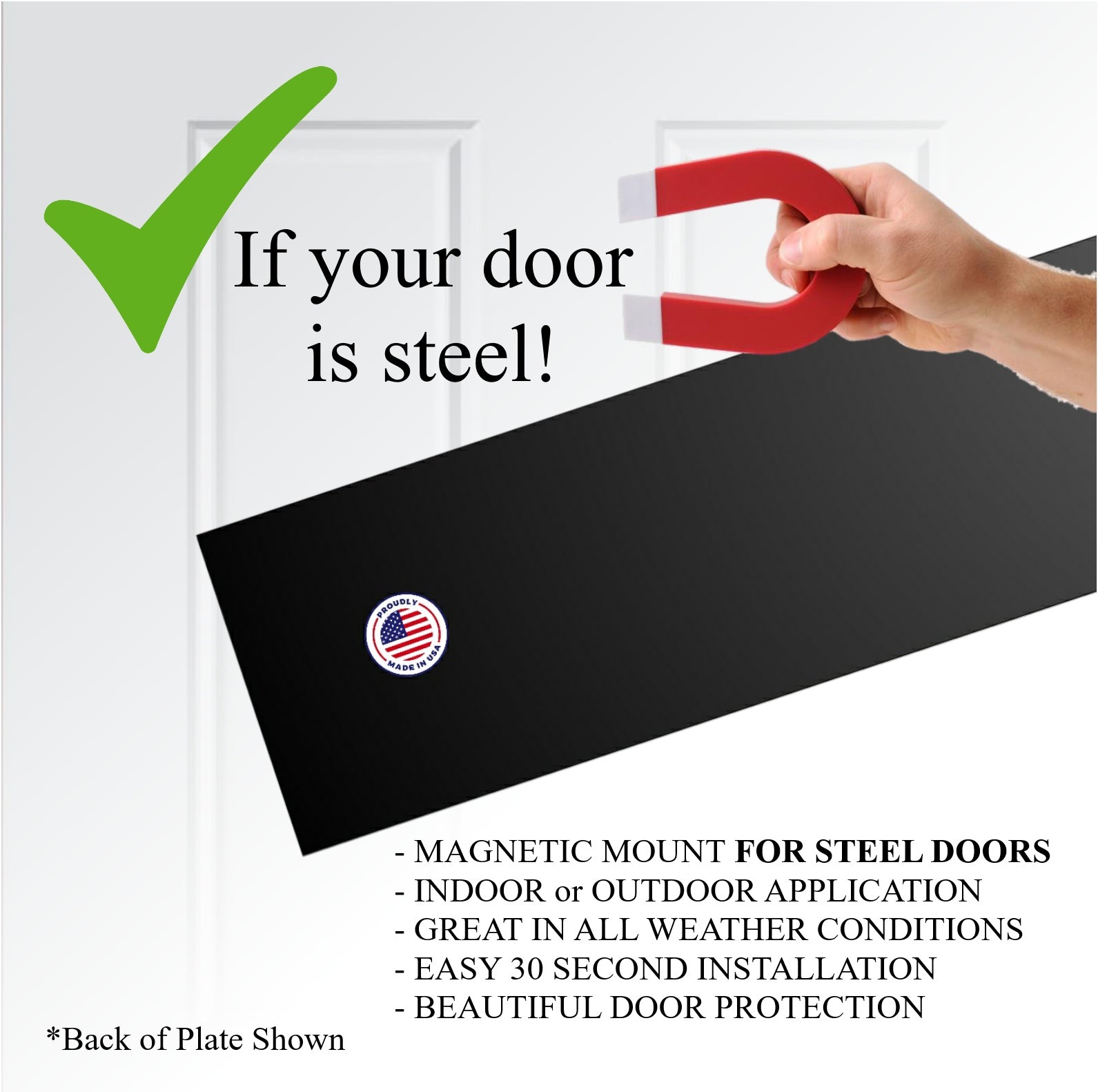 Alabama Crimson Tide Roll Tide Engraved Door Kick Plate – Officially Licensed Collegiate Door Decor