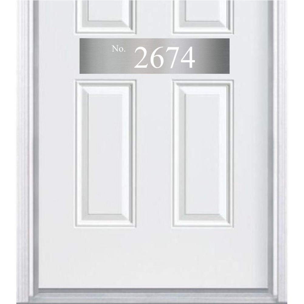 Minimalist Address Door Accent Plate - Custom Engraved Home Number Sign - Multiple Finishes & Sizes