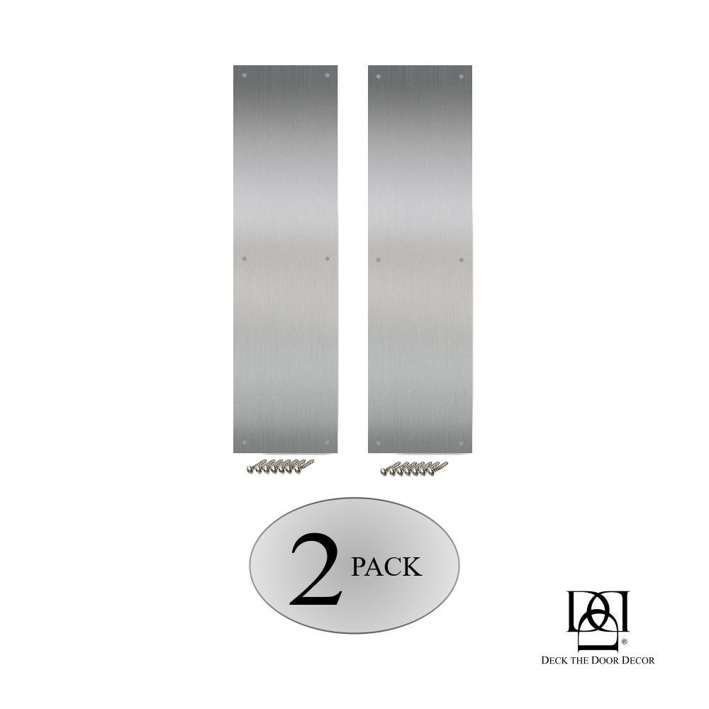 Door Push Plate in Satin Nickel 2 pack Screw Mount