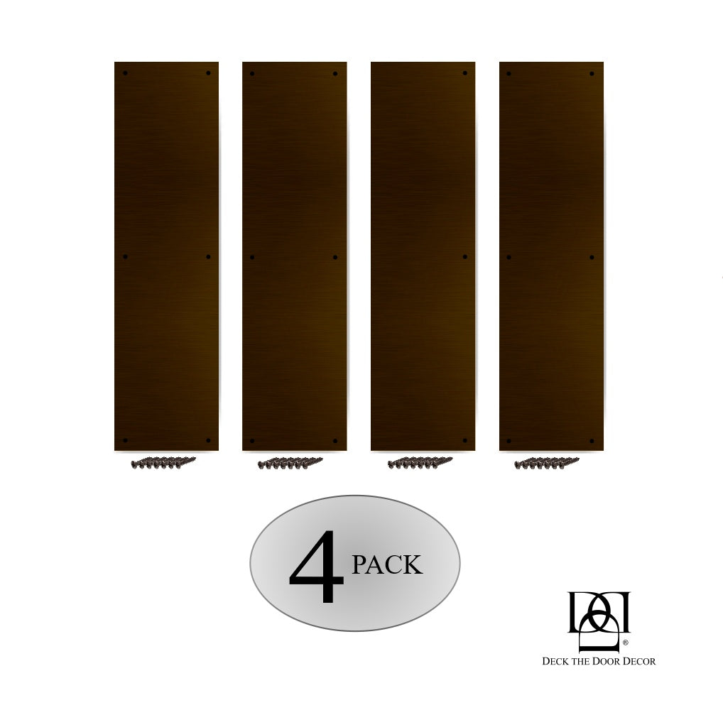 Door Push Plate in oil rubbed bronze 4 pack screw mount