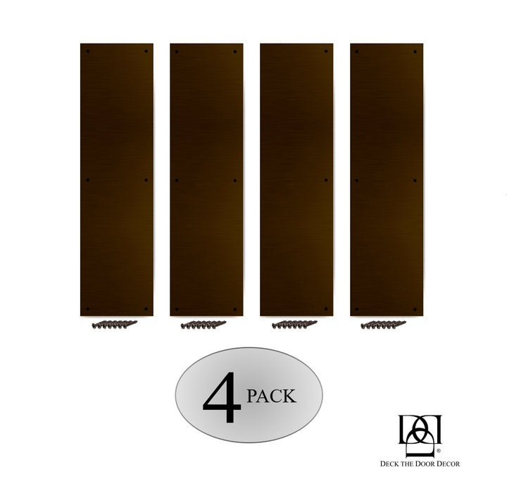 Door Push Plates - Anodized Aluminum - Multiple Finish & Size Options