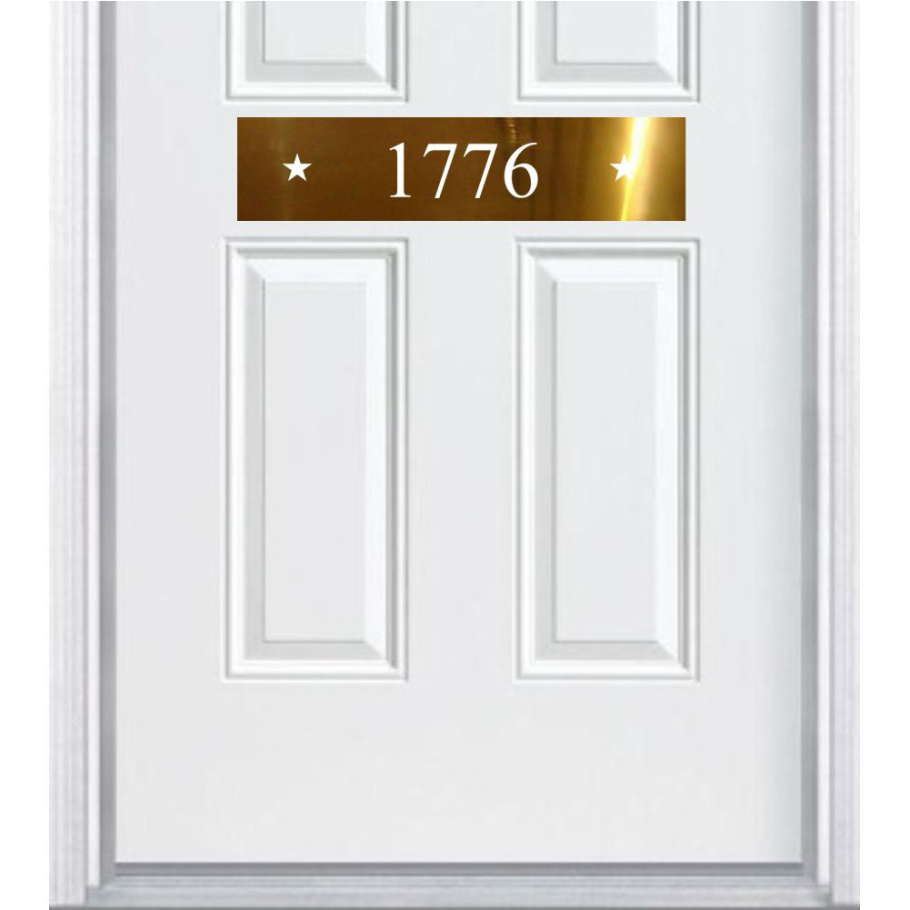 Patriot Star Engraved Address Door Accent Plate - Custom American Home Number Sign - Anodized Aluminum
