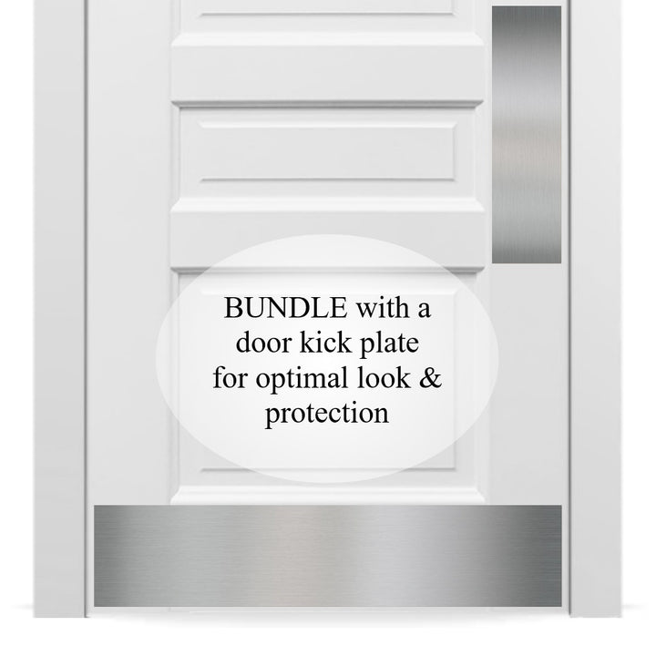 Door Push Plate in satin nickel bundle with kick plate