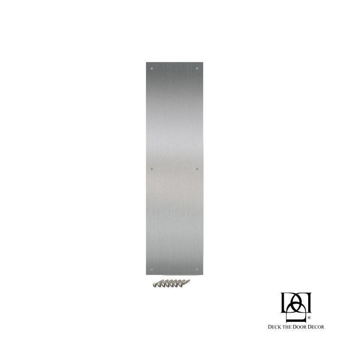 Door Push Plate in Satin Nickel Screw Mount