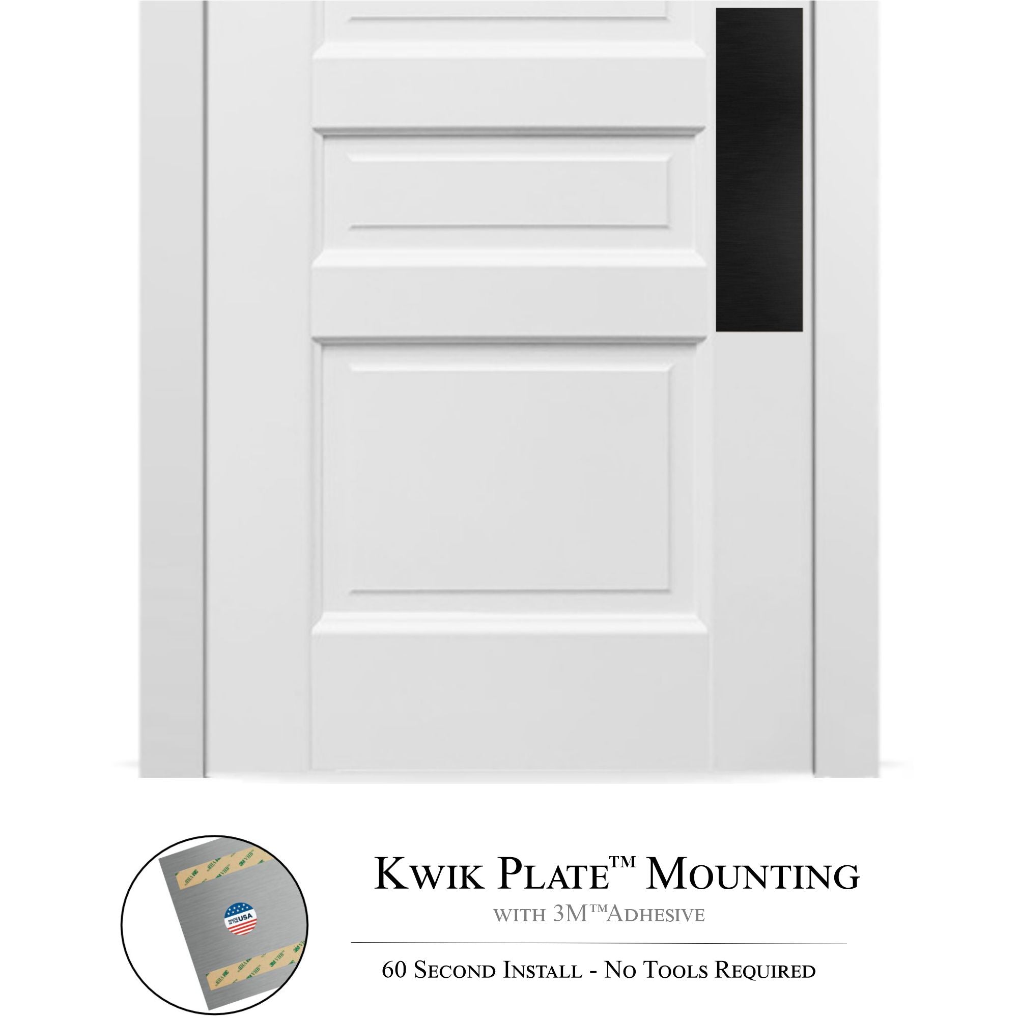 Traditional Door Push Plates — Kwik Plates™ Adhesive, Screw & Magnetic Mount Options