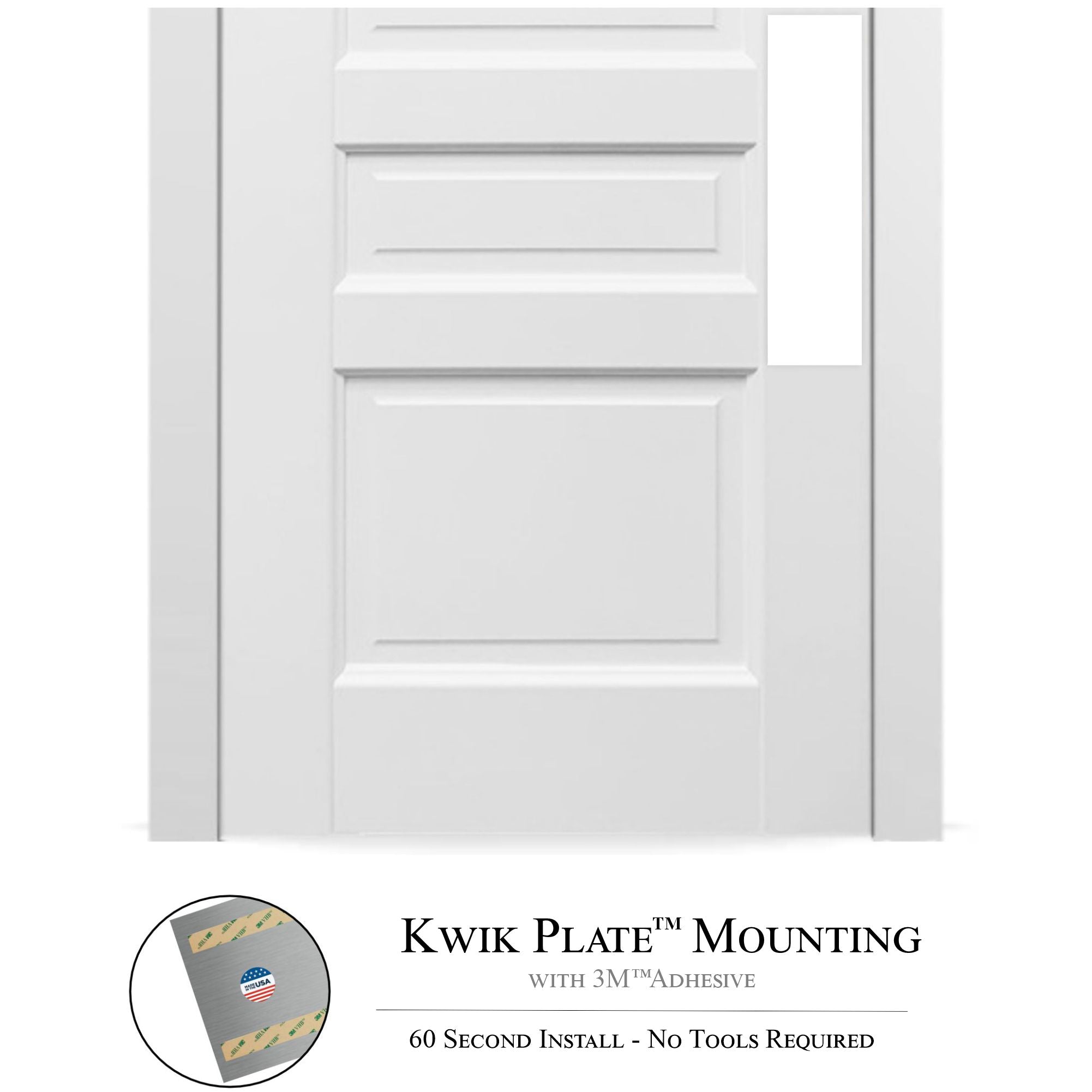 Traditional Door Push Plates — Kwik Plates™ Adhesive, Screw & Magnetic Mount Options