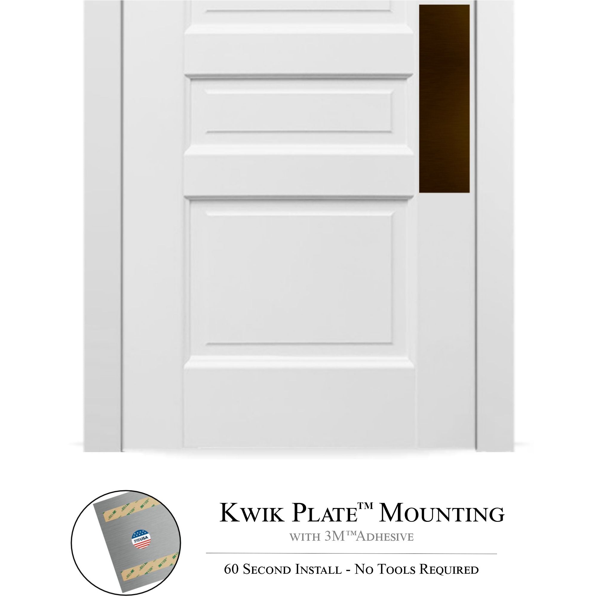 Traditional Door Push Plates — Kwik Plates™ Adhesive, Screw & Magnetic Mount Options