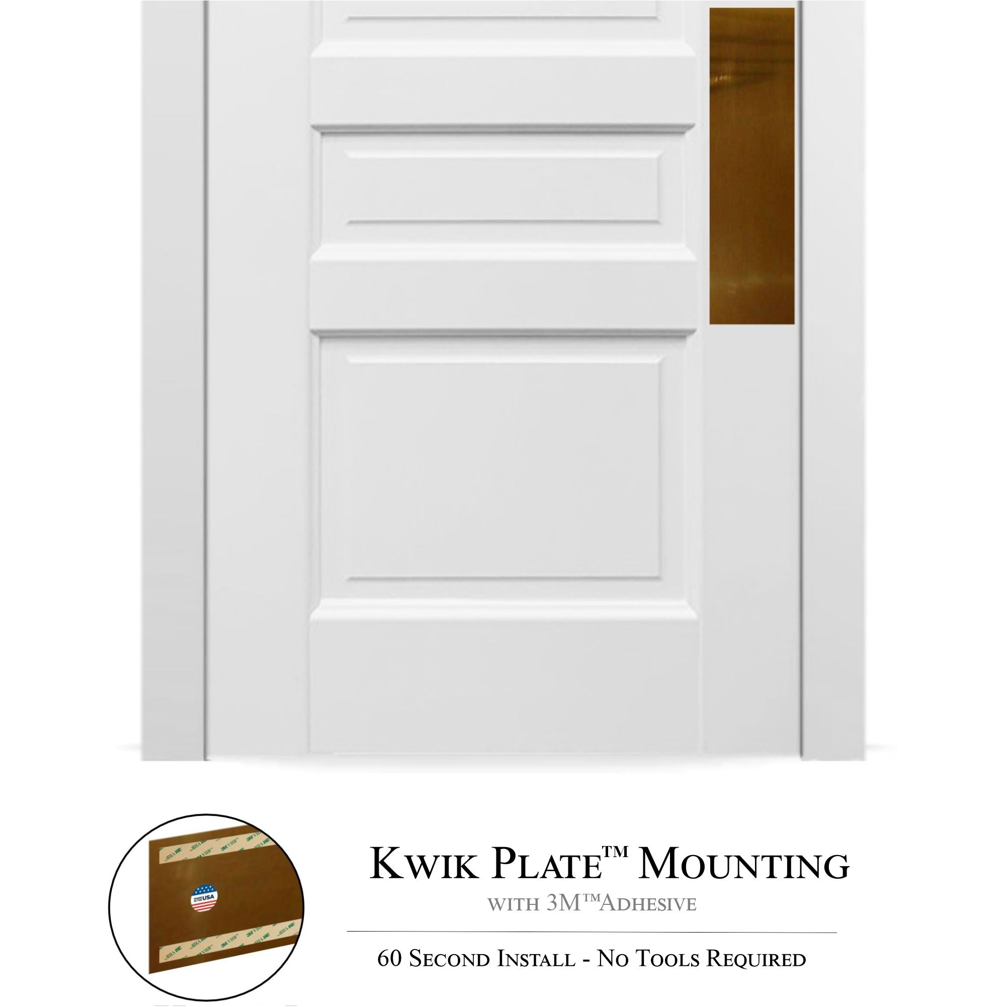 Traditional Door Push Plates — Kwik Plates™ Adhesive, Screw & Magnetic Mount Options