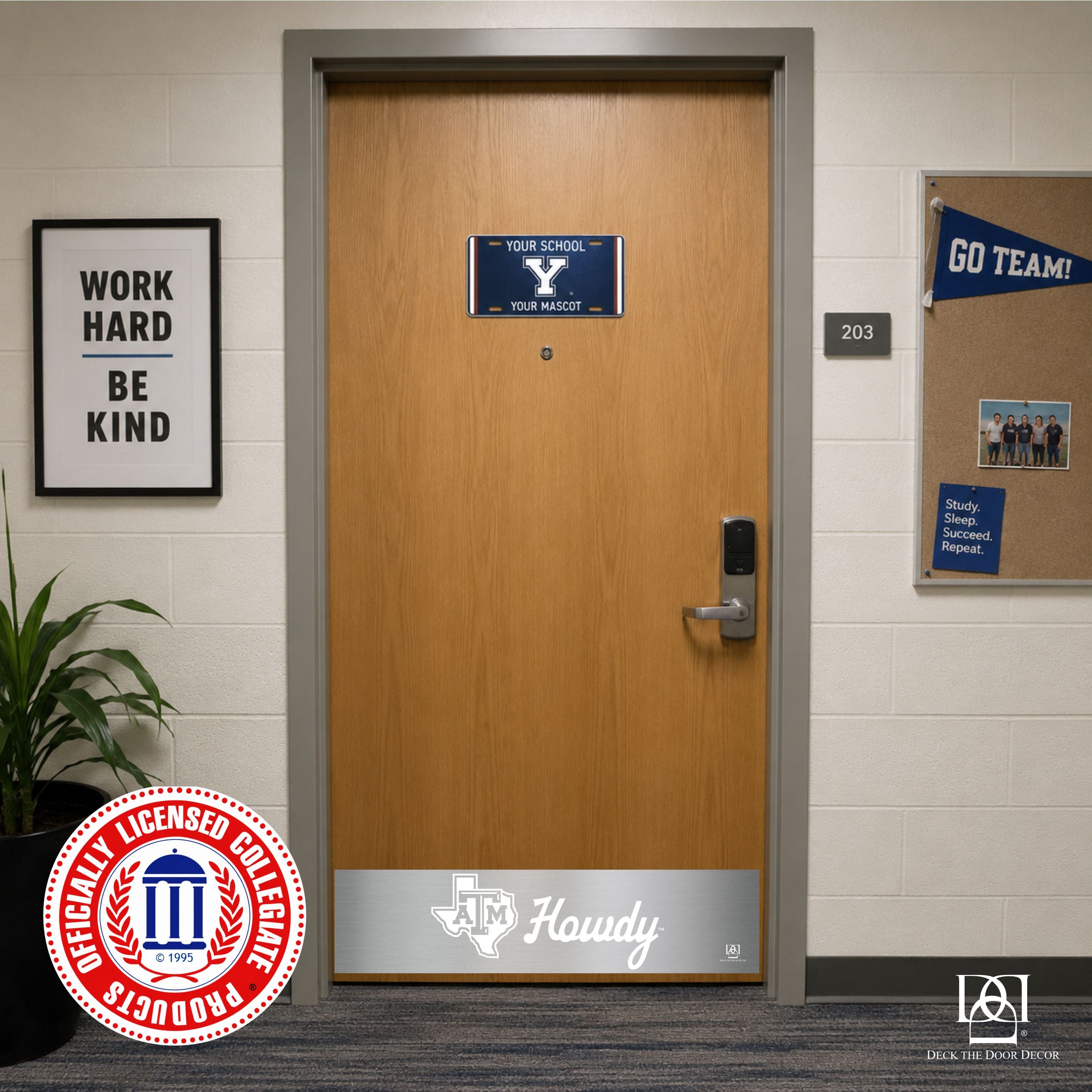 Texas A&M Howdy Engraved Door Kick Plate – Officially Licensed Collegiate Door Decor