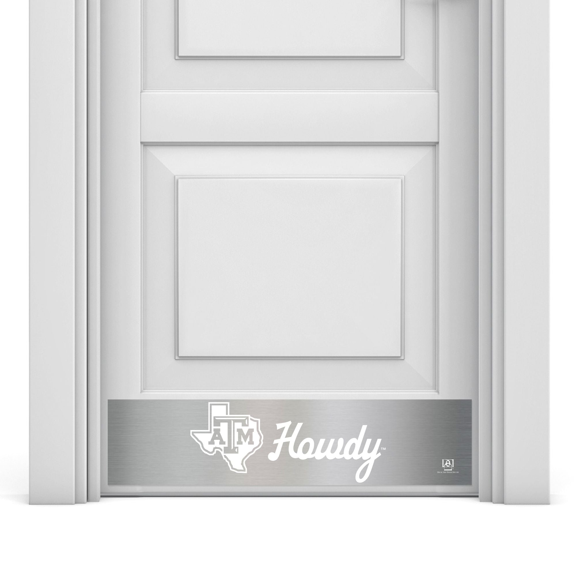 Texas A&M Howdy Engraved Door Kick Plate – Officially Licensed Collegiate Door Decor