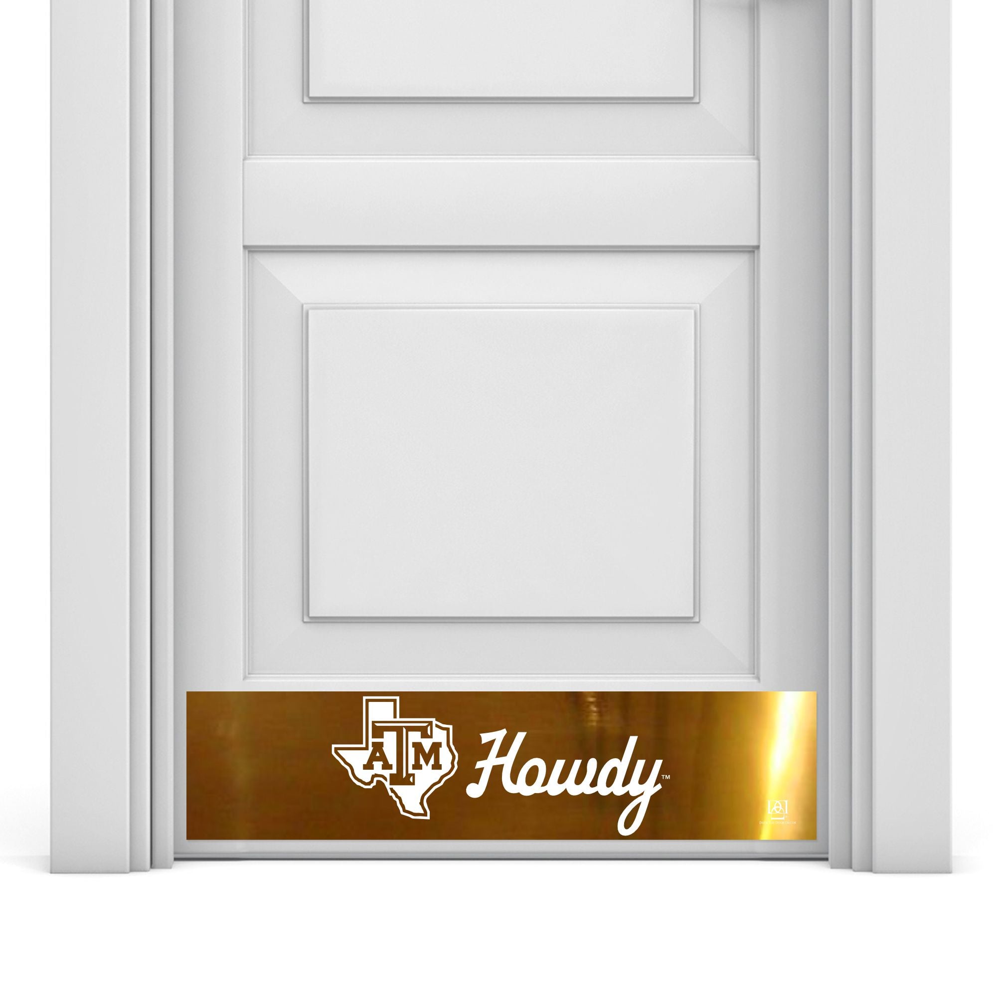 Texas A&M Howdy Engraved Door Kick Plate – Officially Licensed Collegiate Door Decor